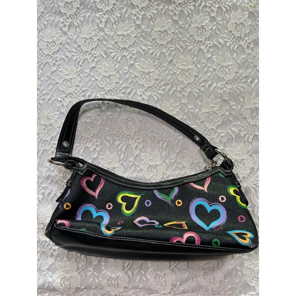Y2K Graffiti Print Baguette Shoulder Bag Buckle 2000s McBling Mini Purse - Picture 4 of 9
